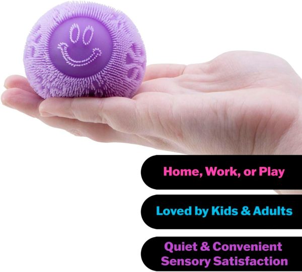 Schylling NeeDoh Fuzz Ball - Sensory Toy with a Velvet Texture and Soft Cloud Squish - Wavy Pattern You Can See and Feel - Ages 3 and Up - Color May Vary; One Per Pack (Flower Power)