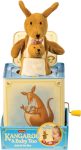 Schylling: Jack in Box - Kangaroo - Classic Pop-Up Music Toy. Momma & Baby Joey Finger Puppet. Plays Song Pop Goes The Weasel. Toddler & Kids 18mo+