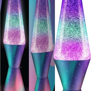 Lava? Lamp - 14.5 Polar Glimmer - The Original Motion Light - Silver Glitter. Multicolor Base and Globe - Item #2048 (Amazon Exclusive)